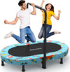 ANCHEER Foldable Trampoline, Mini Rebounder Trampoline with Adjustable Handle, Indoor/Garden/Workout Cardio, Parent-Child Twins Trampoline Max 220Lbs