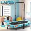 ANCHEER Foldable Trampoline, Mini Rebounder Trampoline with Adjustable Handle, Indoor/Garden/Workout Cardio, Parent-Child Twins Trampoline Max 220Lbs