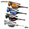 Paleshy 4 Pack Polarized Sports Sunglasses for Men & Women UV400 Protection Wrap-Around Design for Cycling Fishing Driving 4Pcs