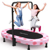 ANCHEER Foldable Trampoline, Mini Rebounder Trampoline with Adjustable Handle, Indoor/Garden/Workout Cardio, Parent-Child Twins Trampoline Max 220Lbs