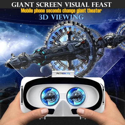 Google Cardboard VR Headset 3D Stereo Virtual Reality Glasses for IOS & Android Phones with Game Joystick Support