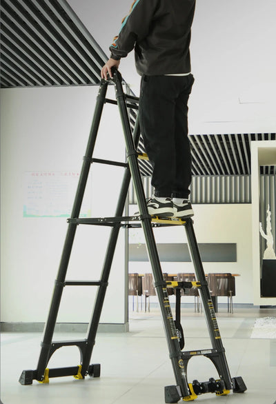 New Herringbone Telescopic Ladder Aluminum Alloy Thickened Engineering Folding  Multifunctional Portable Lifting Floor Ladder