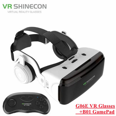 Google Cardboard VR Headset 3D Stereo Virtual Reality Glasses for IOS & Android Phones with Game Joystick Support