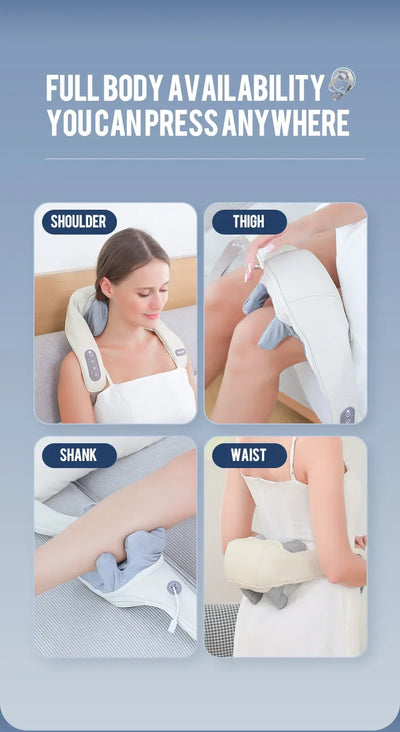 Foreverlily Wireless Neck And Back Massager Cervical Relaxing Shawl Kneading Massage for Trapezius Pain Relief