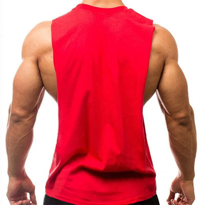 Men's cotton sleeveless gym vest for bodybuilding and workouts
