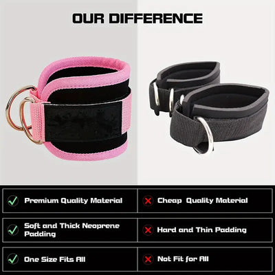 Adjustable fitness ankle straps for gym workouts