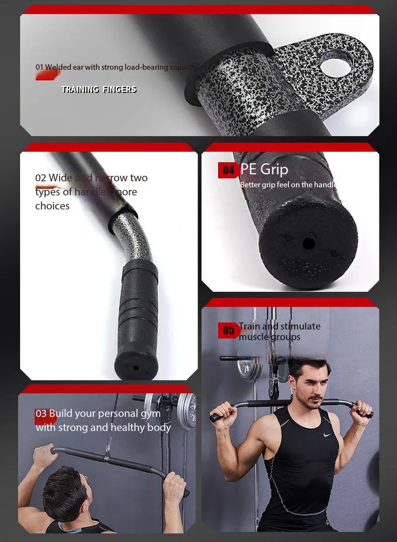Fitness equipment with lower handle, straight pull rod, long pull rod, high pull rod, weight-bearing trainer handle accessories