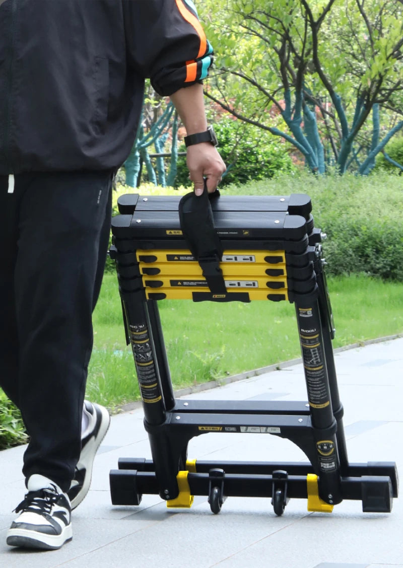 New Herringbone Telescopic Ladder Aluminum Alloy Thickened Engineering Folding  Multifunctional Portable Lifting Floor Ladder