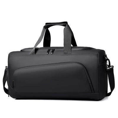 Large sports travel duffel bag with shoe storage and multiple compartments