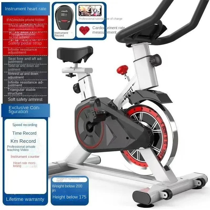 Silent smart power spin bike for indoor home fitness and weight loss