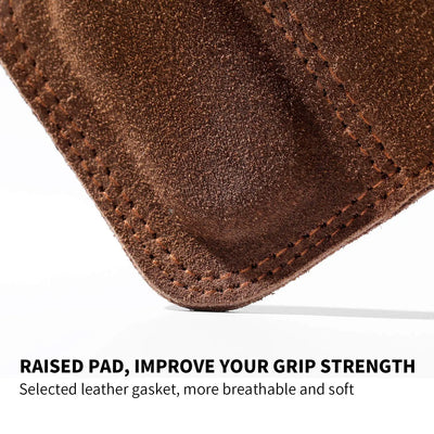 Cowhide palm guard gym grips with wrist wraps for weightlifting