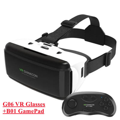 Google Cardboard VR Headset 3D Stereo Virtual Reality Glasses for IOS & Android Phones with Game Joystick Support