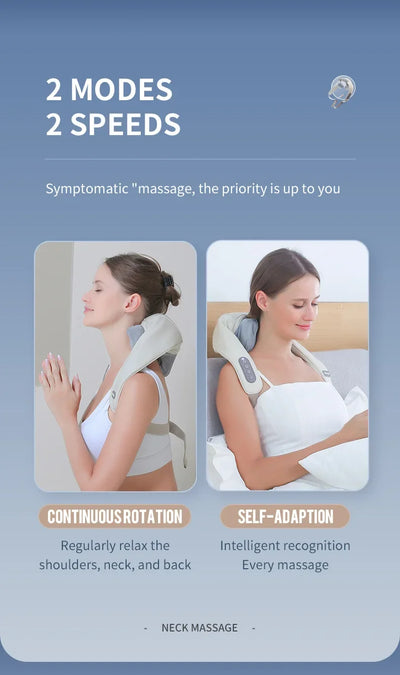 Foreverlily Wireless Neck And Back Massager Cervical Relaxing Shawl Kneading Massage for Trapezius Pain Relief