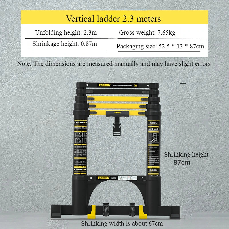 New Herringbone Telescopic Ladder Aluminum Alloy Thickened Engineering Folding  Multifunctional Portable Lifting Floor Ladder