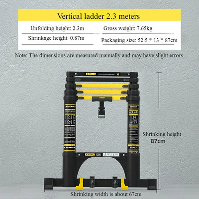 New Herringbone Telescopic Ladder Aluminum Alloy Thickened Engineering Folding  Multifunctional Portable Lifting Floor Ladder