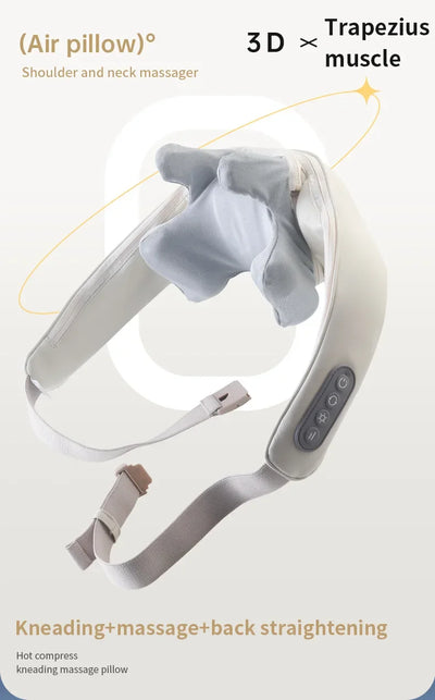 Foreverlily Wireless Neck And Back Massager Cervical Relaxing Shawl Kneading Massage for Trapezius Pain Relief