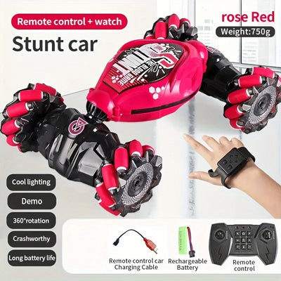 Remote control toy car, dual controller, handle remote control and bracelet remote control, supporting gesture operation.