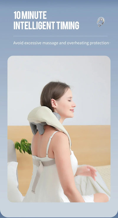 Foreverlily Wireless Neck And Back Massager Cervical Relaxing Shawl Kneading Massage for Trapezius Pain Relief