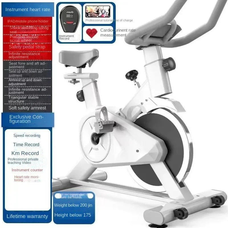 Silent smart power spin bike for indoor home fitness and weight loss