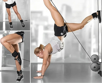 Adjustable fitness ankle straps for gym workouts