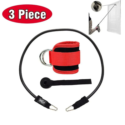 Ankle straps with adjustable D-ring cuffs for fitness workouts