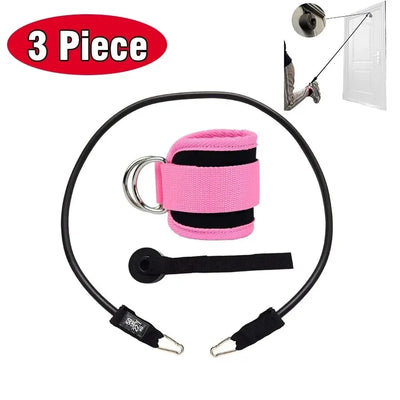 Ankle straps with adjustable D-ring cuffs for fitness workouts