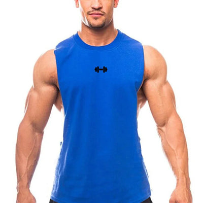 Men's cotton sleeveless gym vest for bodybuilding and workouts