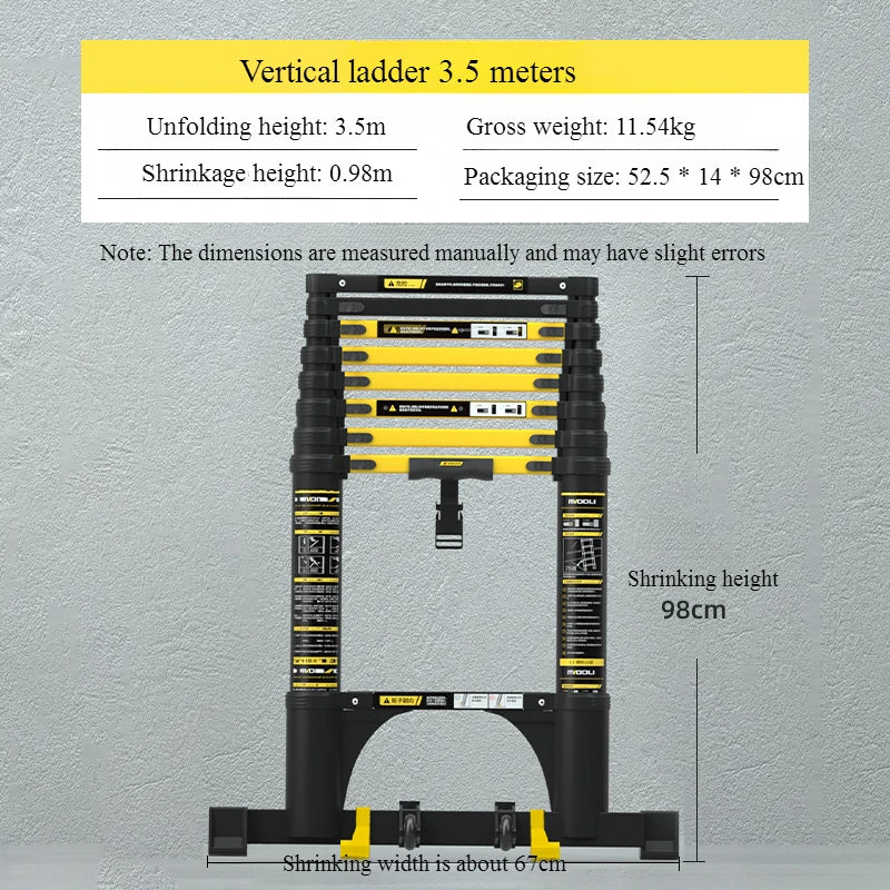 New Herringbone Telescopic Ladder Aluminum Alloy Thickened Engineering Folding  Multifunctional Portable Lifting Floor Ladder