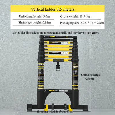 New Herringbone Telescopic Ladder Aluminum Alloy Thickened Engineering Folding  Multifunctional Portable Lifting Floor Ladder