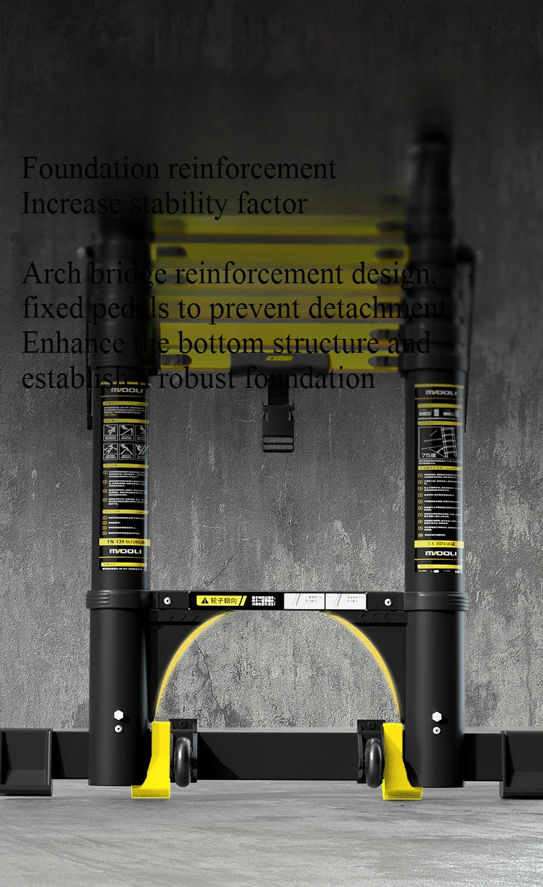 New Herringbone Telescopic Ladder Aluminum Alloy Thickened Engineering Folding  Multifunctional Portable Lifting Floor Ladder