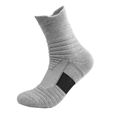 Anti-slip breathable cotton football socks for men, sizes 39-45