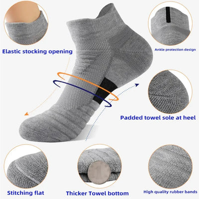 Anti-slip breathable cotton football socks for men, sizes 39-45