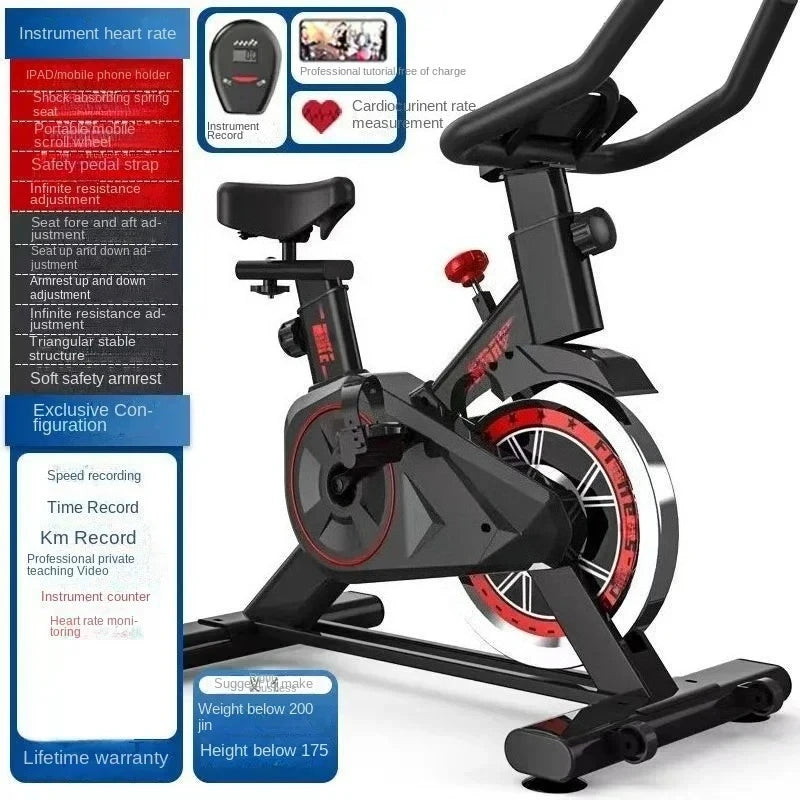 Silent smart power spin bike for indoor home fitness and weight loss