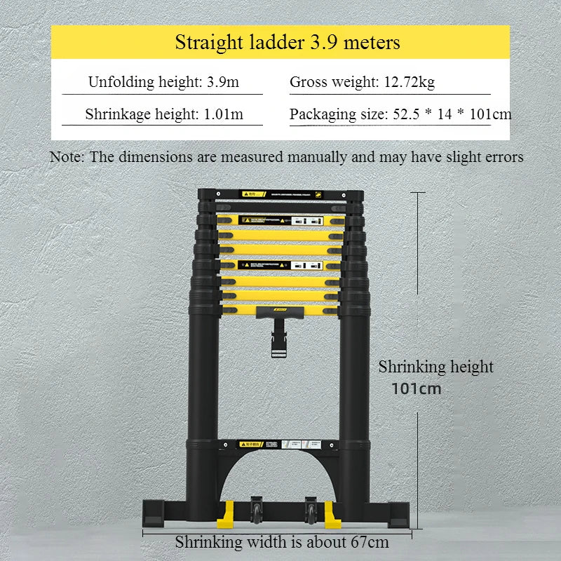 New Herringbone Telescopic Ladder Aluminum Alloy Thickened Engineering Folding  Multifunctional Portable Lifting Floor Ladder