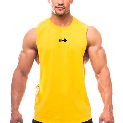 Men's cotton sleeveless gym vest for bodybuilding and workouts