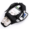 Large sports travel duffel bag with shoe storage and multiple compartments
