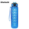 1pc 1000ml Large Capacity Gradient Water Bottle,Water Bottle with Straw 1 Litre Leakproof with Time Marker,for Sports Fitness
