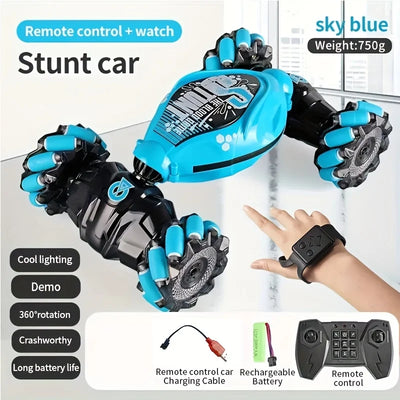 Remote control toy car, dual controller, handle remote control and bracelet remote control, supporting gesture operation.