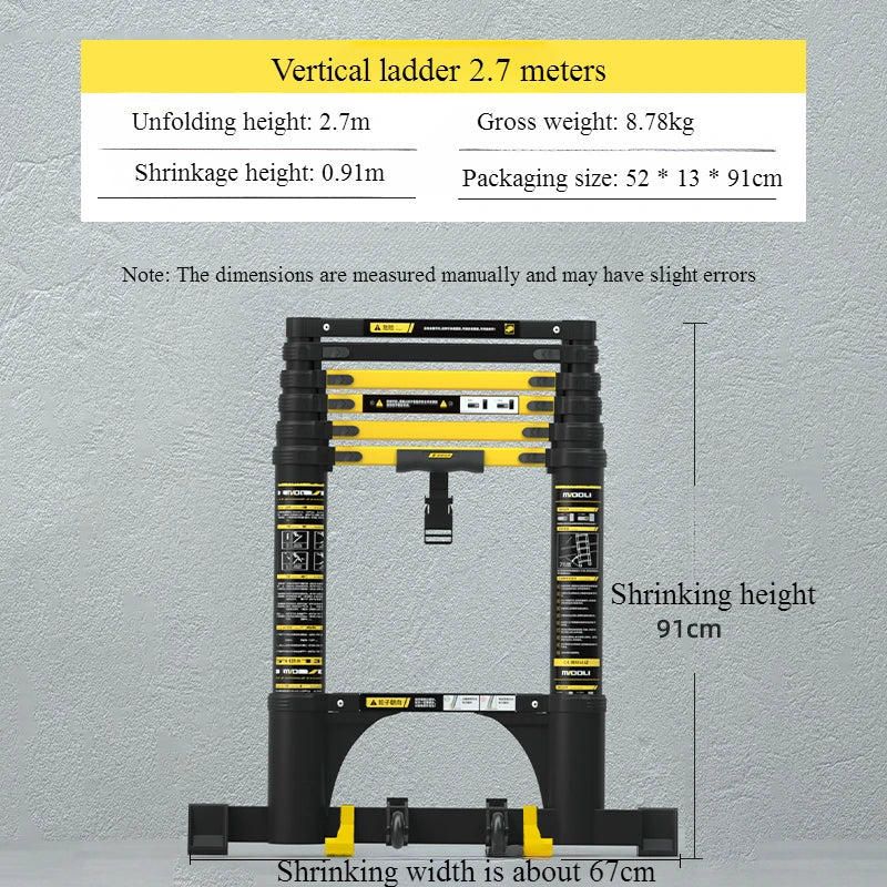 New Herringbone Telescopic Ladder Aluminum Alloy Thickened Engineering Folding  Multifunctional Portable Lifting Floor Ladder