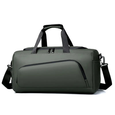 Large sports travel duffel bag with shoe storage and multiple compartments