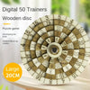 Wooden logic puzzle toy with numbers, maze design, and turntable