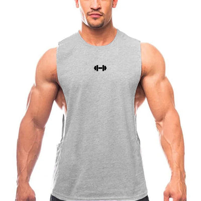 Men's cotton sleeveless gym vest for bodybuilding and workouts