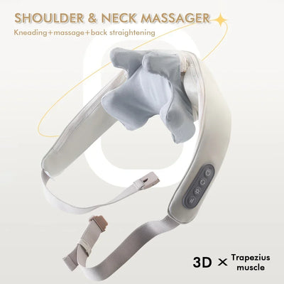 Foreverlily Wireless Neck And Back Massager Cervical Relaxing Shawl Kneading Massage for Trapezius Pain Relief