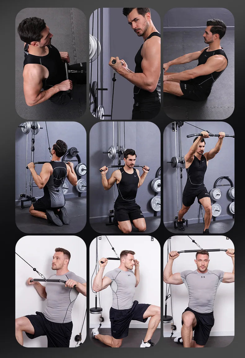Fitness equipment with lower handle, straight pull rod, long pull rod, high pull rod, weight-bearing trainer handle accessories