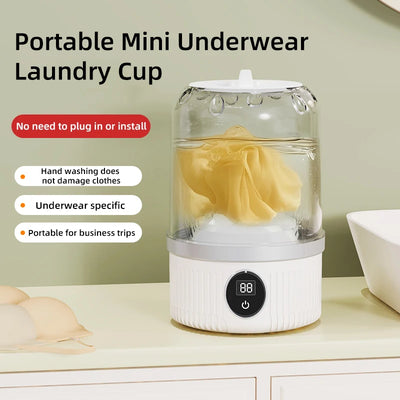 Mini wireless washing machine for socks and underwear, portable 1L cleane