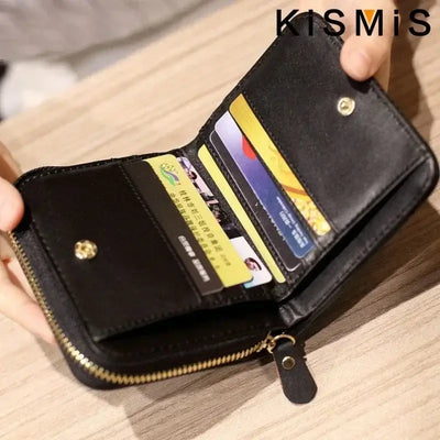 Compact lady wallet with card slots and coin purse
