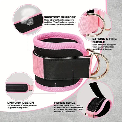 Adjustable fitness ankle straps for gym workouts