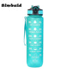 1pc 1000ml Large Capacity Gradient Water Bottle,Water Bottle with Straw 1 Litre Leakproof with Time Marker,for Sports Fitness