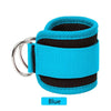 Ankle straps with adjustable D-ring cuffs for fitness workouts