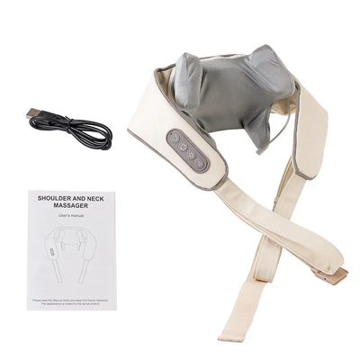 Foreverlily Wireless Neck And Back Massager Cervical Relaxing Shawl Kneading Massage for Trapezius Pain Relief